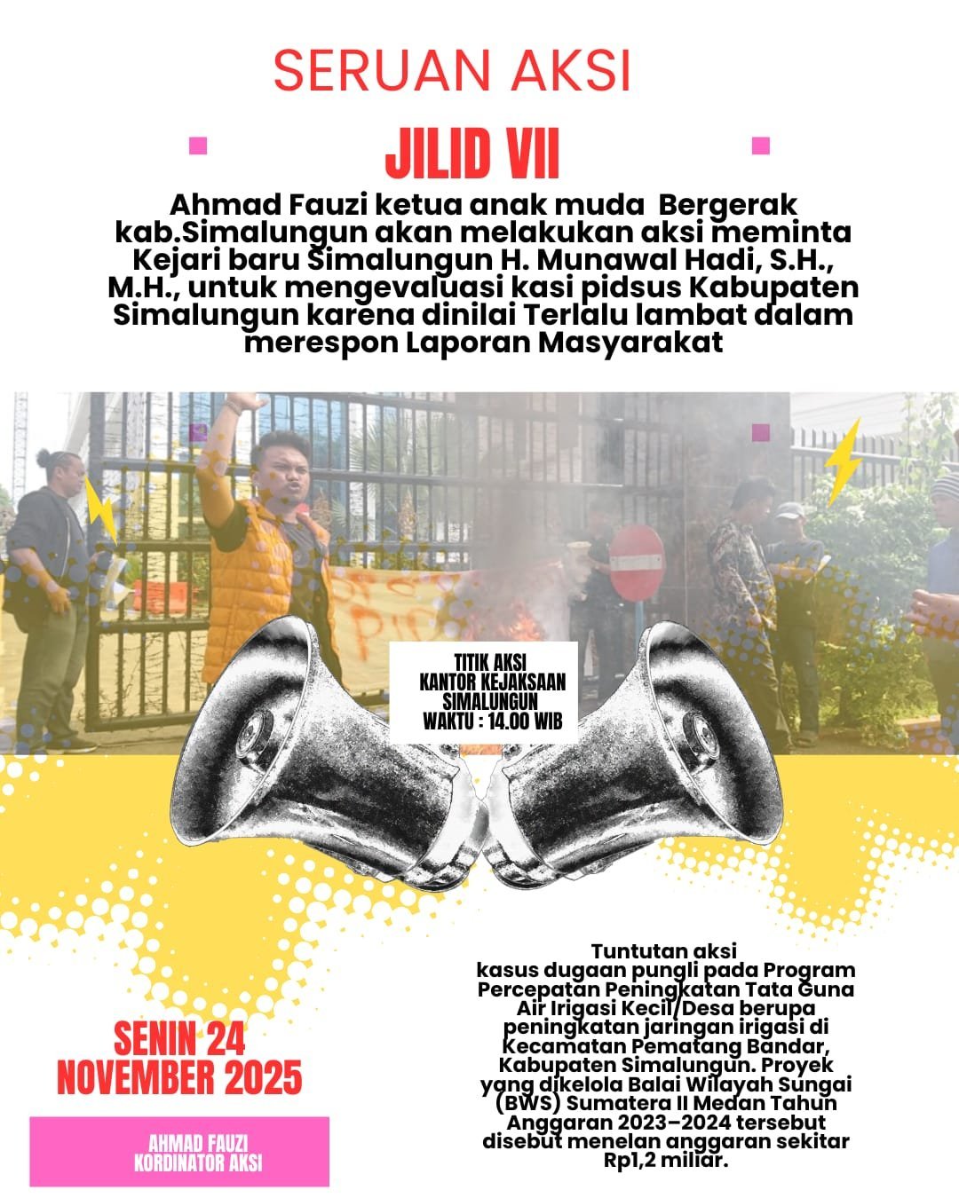 Aliansi Anak Muda Bergerak Desak Kajari Simalungun Evaluasi Kasi Pidsus